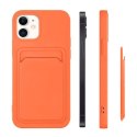 Card Case silikonowe etui portfel z kieszonką na kartę dokumenty do iPhone 11 Pro Max czerwony