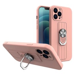 Ring Case silikonowe etui z uchwytem na palec i podstawką do iPhone 11 Pro Max różowy