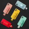 Rope case żelowe etui ze smyczą łańcuszkiem torebka smycz iPhone XR granatowy