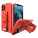 Rope case żelowe etui ze smyczą łańcuszkiem torebka smycz iPhone XS Max czerwony