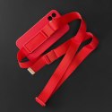 Rope case żelowe etui ze smyczą łańcuszkiem torebka smycz iPhone XS / iPhone X czerwony