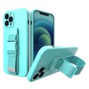 Rope case żelowe etui ze smyczą łańcuszkiem torebka smycz iPhone 11 Pro jasnoniebieski