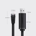 Ugreen kabel konsolowy przejściówka USB - Ethernet RJ45 1,5m czarny (CM204)