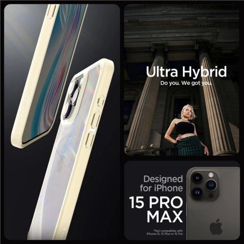 Etui Spigen Crystal Hybrid na iPhone 15 Pro Max - przezroczysto-beżowe