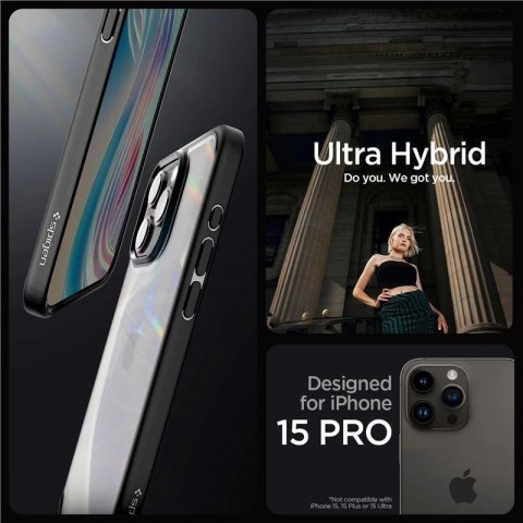 Etui Spigen Crystal Hybrid na iPhone 15 Pro - czarne