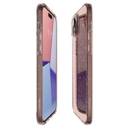 Etui Spigen Liquid Crystal Glitter na iPhone 15 - różowo-przezroczyste