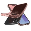 Etui Spigen Liquid Crystal Glitter na iPhone 15 - różowo-przezroczyste