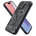 Etui Spigen Ultra Hybrid Mag z MagSafe na iPhone 15 Pro - ciemnoszare (wzór Zero One)