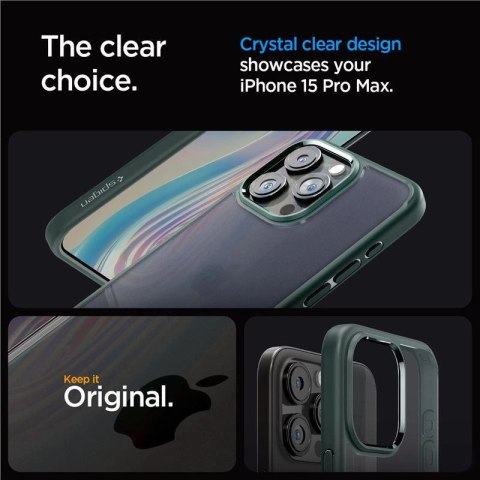 Etui Spigen Ultra Hybrid na iPhone 15 Pro Max - ciemnozielone