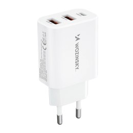 Ładowarka sieciowa Wozinsky CWCUCW 30W USB-C / 2 x USB-A - biała