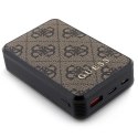 Powerbank Guess 4G Leather Metal Logo 18W 10000mAh - brązowy