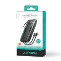 Powerbank Joyroom JR-L017 22.5W 10000mAh z wbudowanymi kablami USB-C / Lightning - czarny