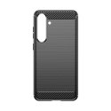 Etui do Carbon Case Samsung Galaxy S24+ elastyczny silikonowy karbonowy pokrowiec - czarny