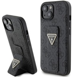 Etui Guess Grip Stand 4G Triangle Strass na iPhone 15 - czarne