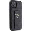 Etui Guess Grip Stand 4G Triangle Strass na iPhone 15 - czarne