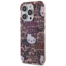 Etui Hello Kitty IML Tags Graffiti na iPhone 15 Pro Max - różowe