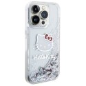 Etui Hello Kitty Liquid Glitter Charms Kitty Head na iPhone 13 Pro / 13 - srebrne