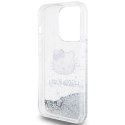 Etui Hello Kitty Liquid Glitter Charms Kitty Head na iPhone 13 Pro / 13 - srebrne