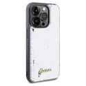 Etui Guess Sequin Script Metal na iPhone 14 Pro Max - srebrne