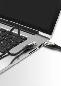 Kabel Joyroom Sharp Series S-M411 USB-A / micro USB 3A 1.2m ze wskaźnikiem ładowania - czarny