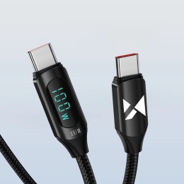 Kabel USB C - USB C Wozinsky WUCCC1 z wyświetlaczem PD 100W 1m - czarny