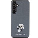 Etui Karl Lagerfeld Saffiano Karl&Choupette Metal Pin na Samsung Galaxy S24 - szare