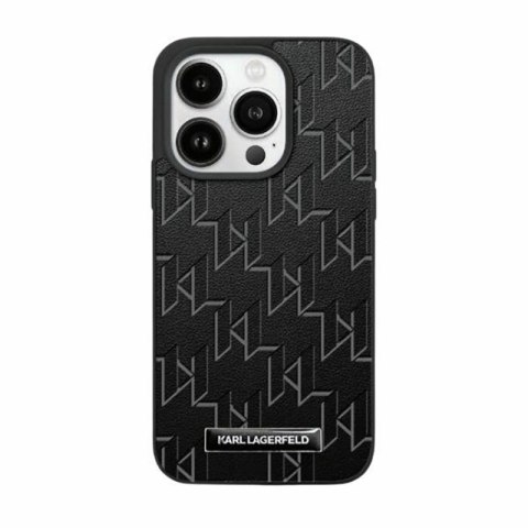 Karl Lagerfeld Leather Monogram Metal Logo - Case iPhone 15 Pro Max (black)