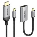 Choetech zestaw przejściówka HUB USB Typ C - HDMI 2.0 (3840 x 2160 @ 60Hz) szary (HUB-H12) + kabel USB Typ C - HDMI (3840 x 2160