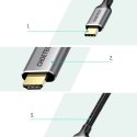 Choetech zestaw przejściówka HUB USB Typ C - HDMI 2.0 (3840 x 2160 @ 60Hz) szary (HUB-H12) + kabel USB Typ C - HDMI (3840 x 2160