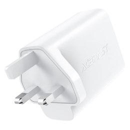 Acefast ładowarka sieciowa GaN (wtyczka UK) 2x USB Typ C 50W, Power Delivery, PPS, Q3 3.0, AFC, FCP (A32 UK)