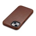 ICarer Oil Wax Premium Leather Case skórzane etui iPhone 14 Plus magnetyczne z MagSafe brązowy (WMI14220703-RB)