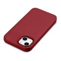 ICarer Case Leather pokrowiec etui z naturalnej skóry do iPhone 14 czerwony (WMI14220705-RD) (kompatybilne z MagSafe)