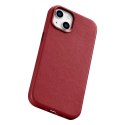 ICarer Case Leather pokrowiec etui z naturalnej skóry do iPhone 14 czerwony (WMI14220705-RD) (kompatybilne z MagSafe)