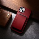 ICarer Case Leather pokrowiec etui z naturalnej skóry do iPhone 14 czerwony (WMI14220705-RD) (kompatybilne z MagSafe)