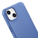 ICarer Litchi Premium Leather Case skórzane etui iPhone 14 Plus magnetyczne z MagSafe jasnoniebieski (WMI14220711-LB)