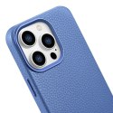 ICarer Litchi Premium Leather Case skórzane etui iPhone 14 Pro Max magnetyczne z MagSafe jasnoniebieski (WMI14220712-LB)