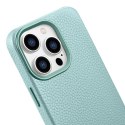 ICarer Litchi Premium Leather Case skórzane etui iPhone 14 Pro Max magnetyczne z MagSafe zielony (WMI14220712-GN)