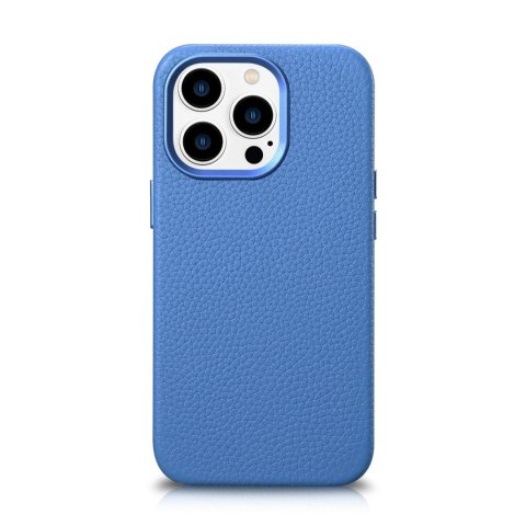 ICarer Litchi Premium Leather Case skórzane etui iPhone 14 Pro magnetyczne z MagSafe jasnoniebieski (WMI14220710-LB)