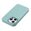 ICarer Litchi Premium Leather Case skórzane etui iPhone 14 Pro magnetyczne z MagSafe zielony (WMI14220710-GN)