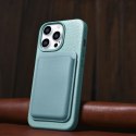 ICarer Litchi Premium Leather Case skórzane etui iPhone 14 Pro magnetyczne z MagSafe zielony (WMI14220710-GN)