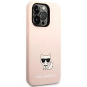 Etui Karl Lagerfeld Silicone Choupette Body na iPhone 14 Pro - jasnoróżowe