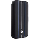 Etui BMW Leather Stamp Blue Lines na iPhone 14 Pro - czarne