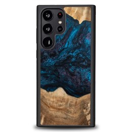 Etui Bewood Unique Neptun z drewna i żywicy na Samsung Galaxy S23 Ultra - granatowo-czarne