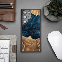 Etui Bewood Unique Neptun z drewna i żywicy na Samsung Galaxy S23 Ultra - granatowo-czarne