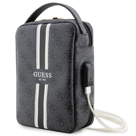 Torba organizer Guess 4G Printed Stripes - czarna