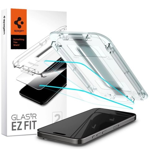 Szkło hartowane Spigen Glas.tR EZ Fit na iPhone 15 Pro - 2 szt.