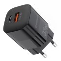 Ładowarka sieciowa Choetech PD5006 GaN USB-A / USB-C 33W PD QC - czarna