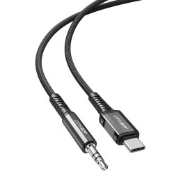 Acefast kabel audio USB Typ C - 3,5mm mini jack (męski) 1,2m, AUX czarny (C1-08 black)