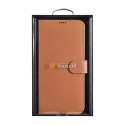 ICarer Haitang Leather Wallet Case skórzane etui do Samsung Galaxy S22+ (S22 Plus) portfel obudowa pokrowiec brązowy (AKSM05BN)