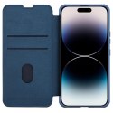 Nillkin Qin Cloth Pro Case etui do iPhone 14 Pro Max osłona na aparat kabura pokrowiec obudowa z klapką niebieski